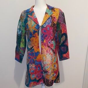 Orientique Naturally Australian Multicolor Floral Boho Jacket XS Art Print